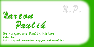 marton paulik business card