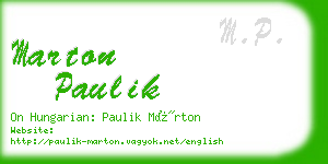 marton paulik business card